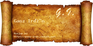 Gasz Irén névjegykártya